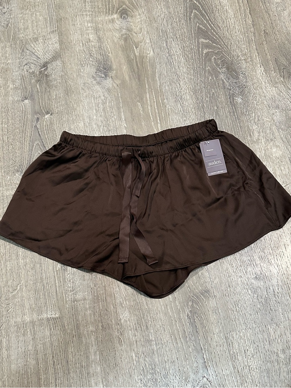 🌼3/$20 Auden Brown Satin Lounge Shorts with Drawstring Waist